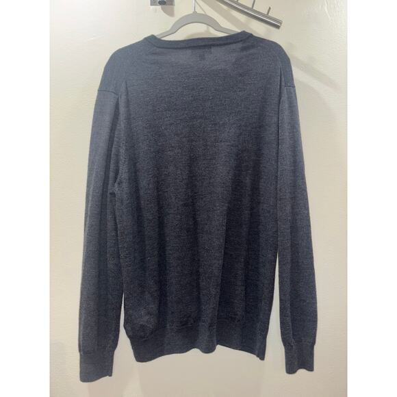 Brooks Brothers Extra Fine Merino Wool Sweater – XXL Gray V-Neck - Picture 12 of 14